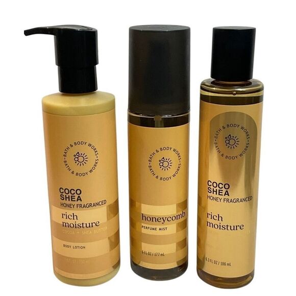 Bath and Body Works Honey COCO SHEA RICH MOISTURIZER COCOA + SHEA BUTTER 3 Piece